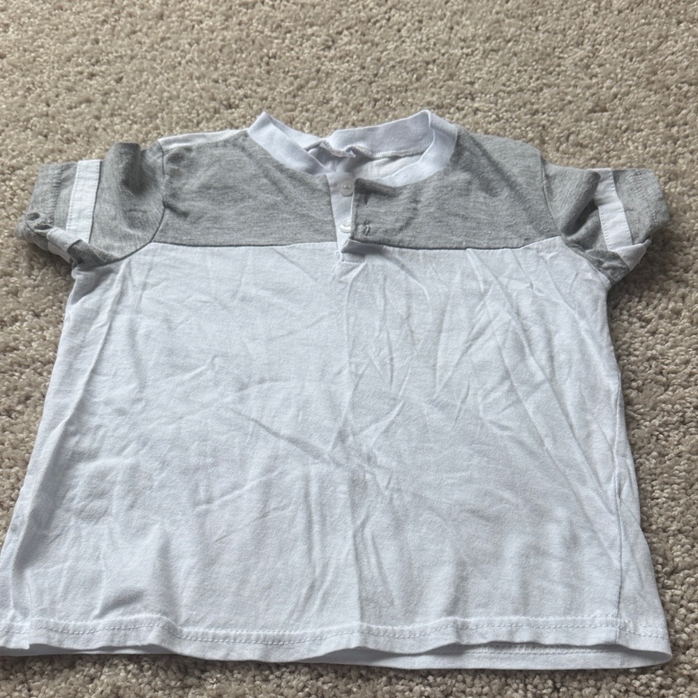 Gray and White Kids Shirt